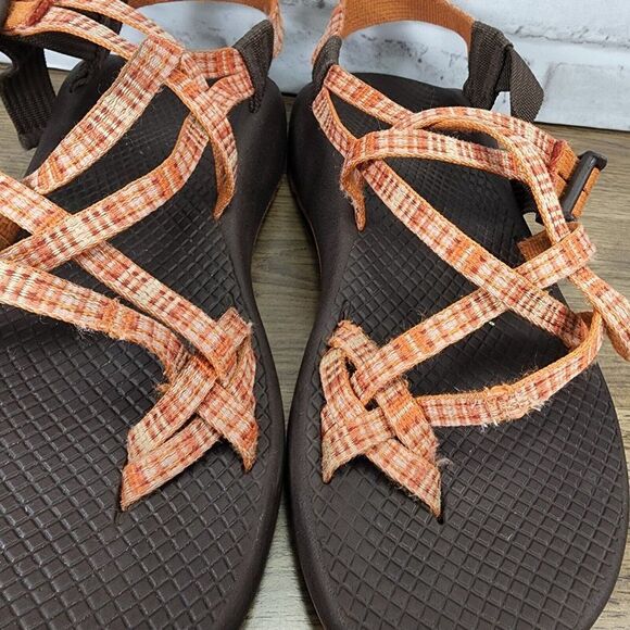 Chaco ZX2 Women’s Sport Hiking Outdoor Sandals Patched Amber Orange Brown Size 7 - Picture 3 of 9
